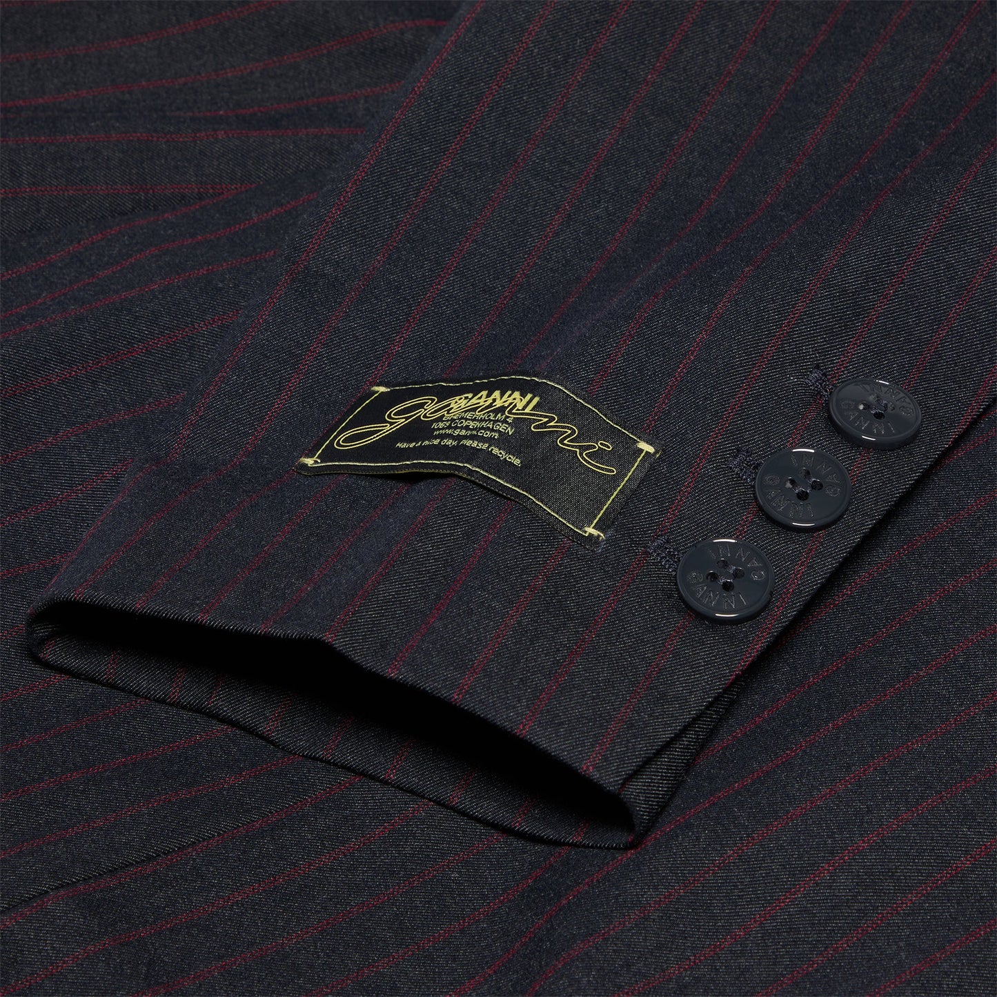 GANNI Stretch Stripe Blazer (Phantom)