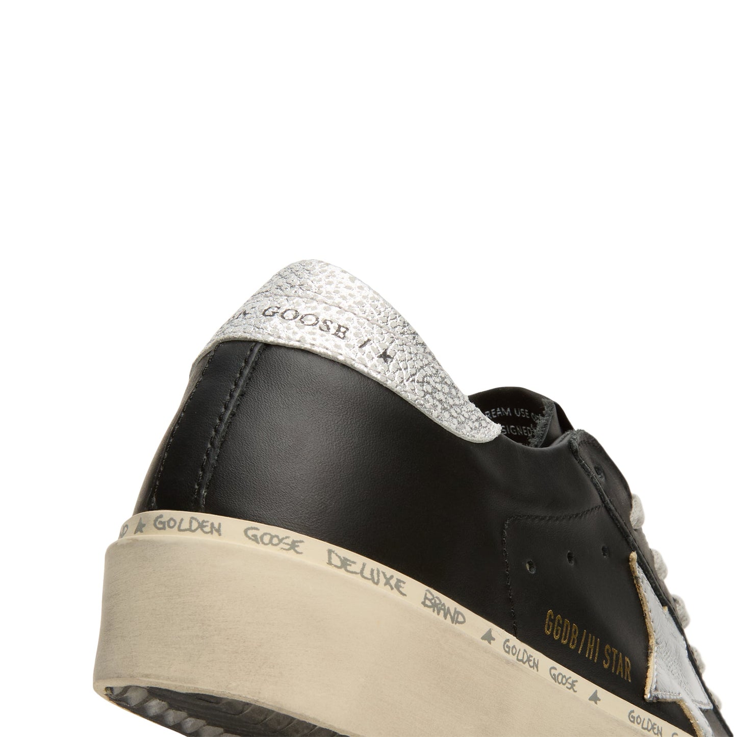 Golden Goose Hi Star Leather Upper Laminated Star (Black/Silver)