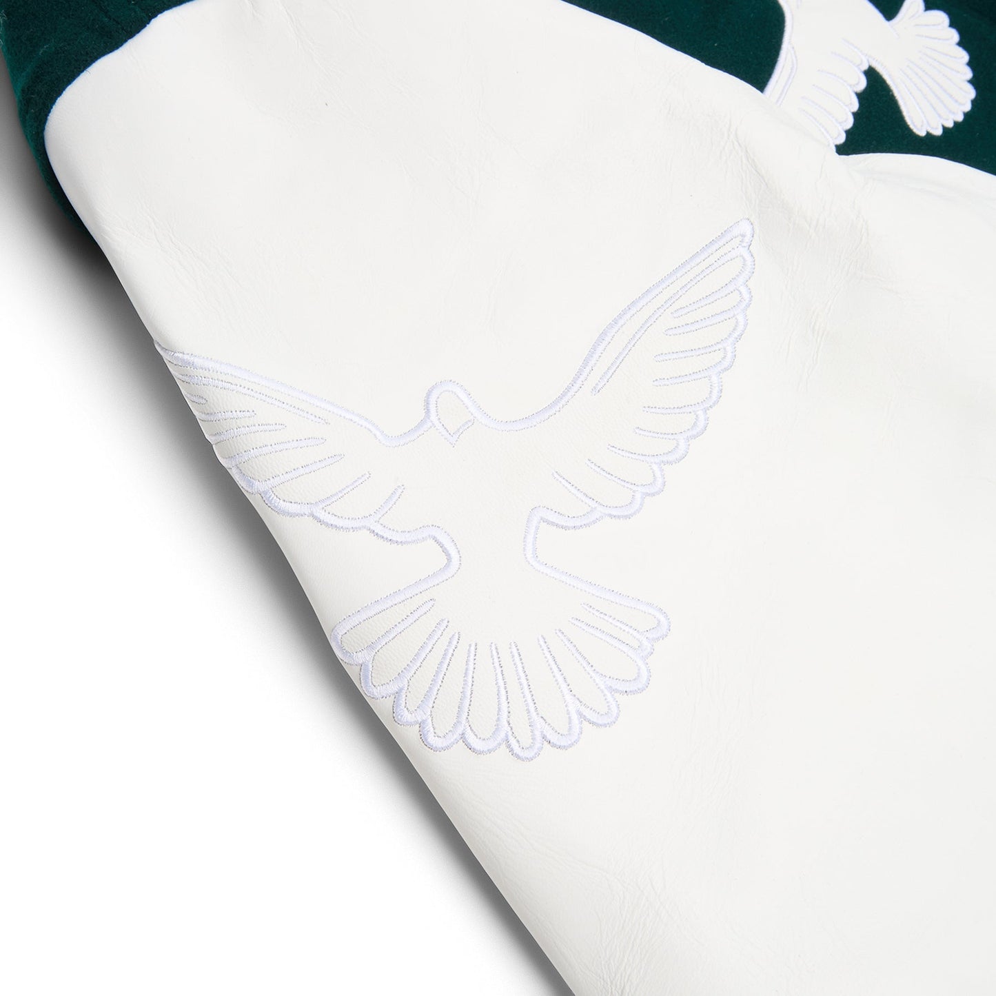 3.Paradis Flying Dove Pillow Neck Varsity Jacket (Green)