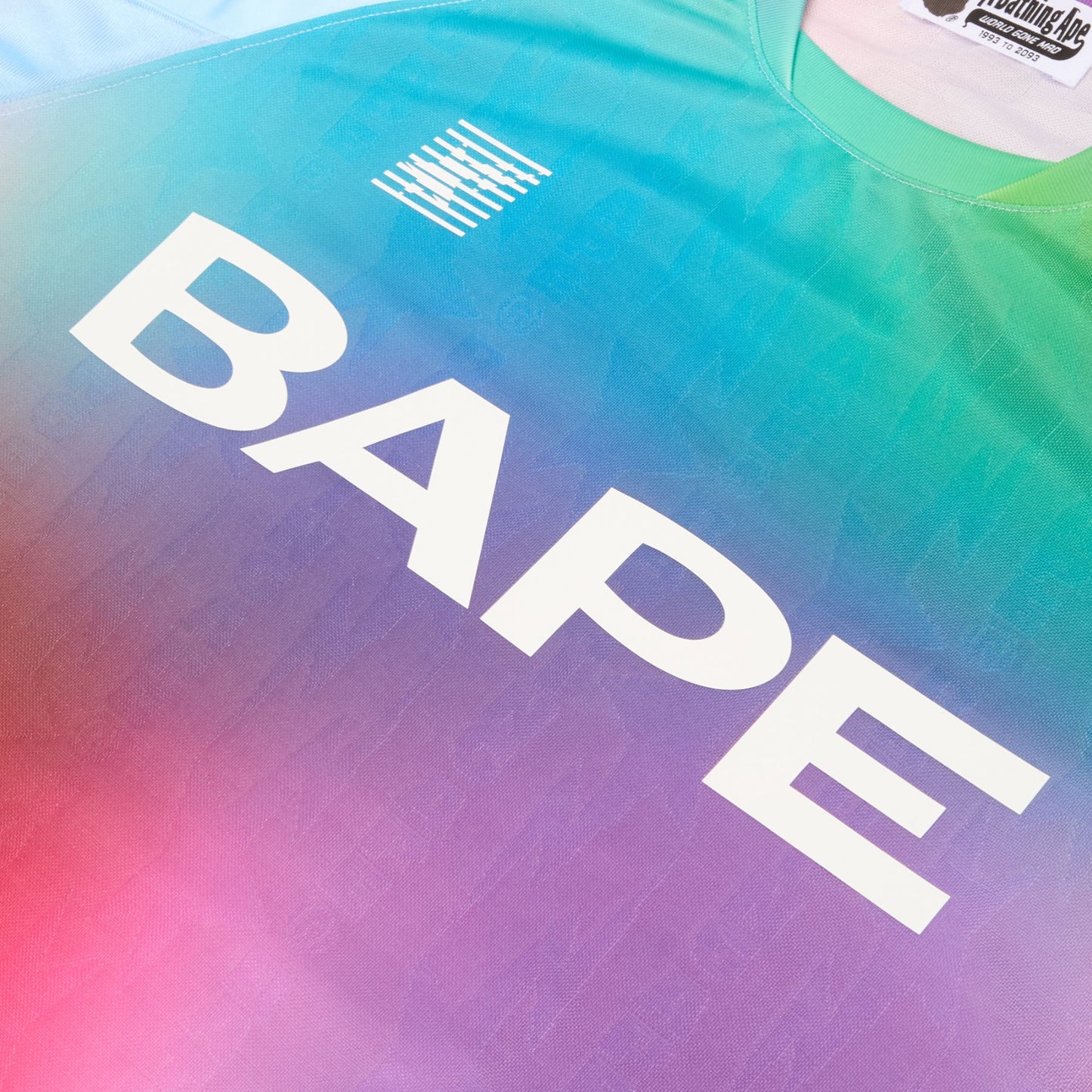 A Bathing Ape Tie Dye Sta Stripe Pattern Relaxed Fit Football Jersey Tee M (Multi)