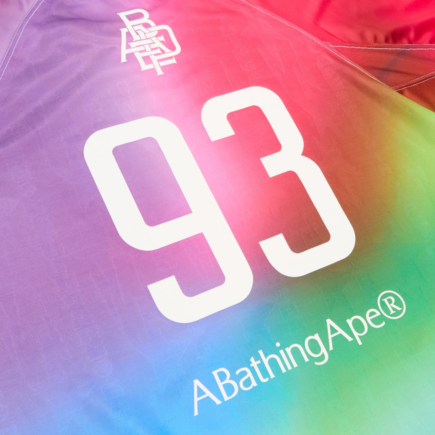 A Bathing Ape Tie Dye Sta Stripe Pattern Relaxed Fit Football Jersey Tee M (Multi)