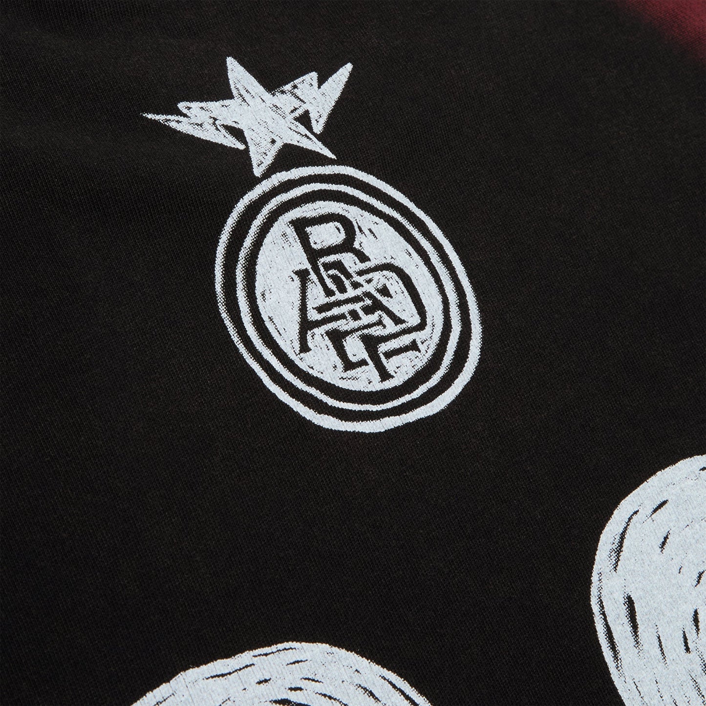 A Bathing Ape Heavy Wash Hand Draw Football Multi Logo Relaxed Fit Tee M (Black)