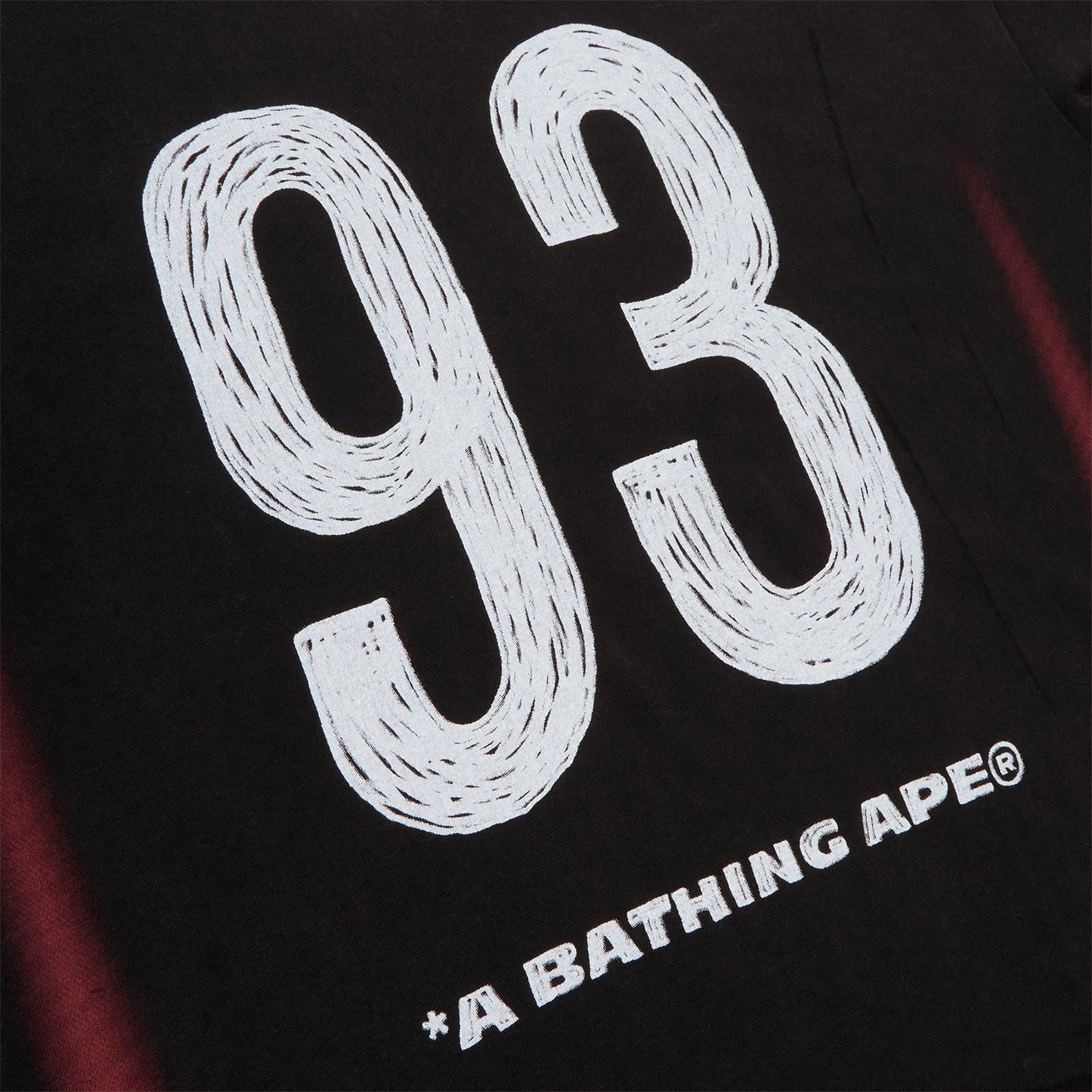 A Bathing Ape Heavy Wash Hand Draw Football Multi Logo Relaxed Fit Tee M (Black)