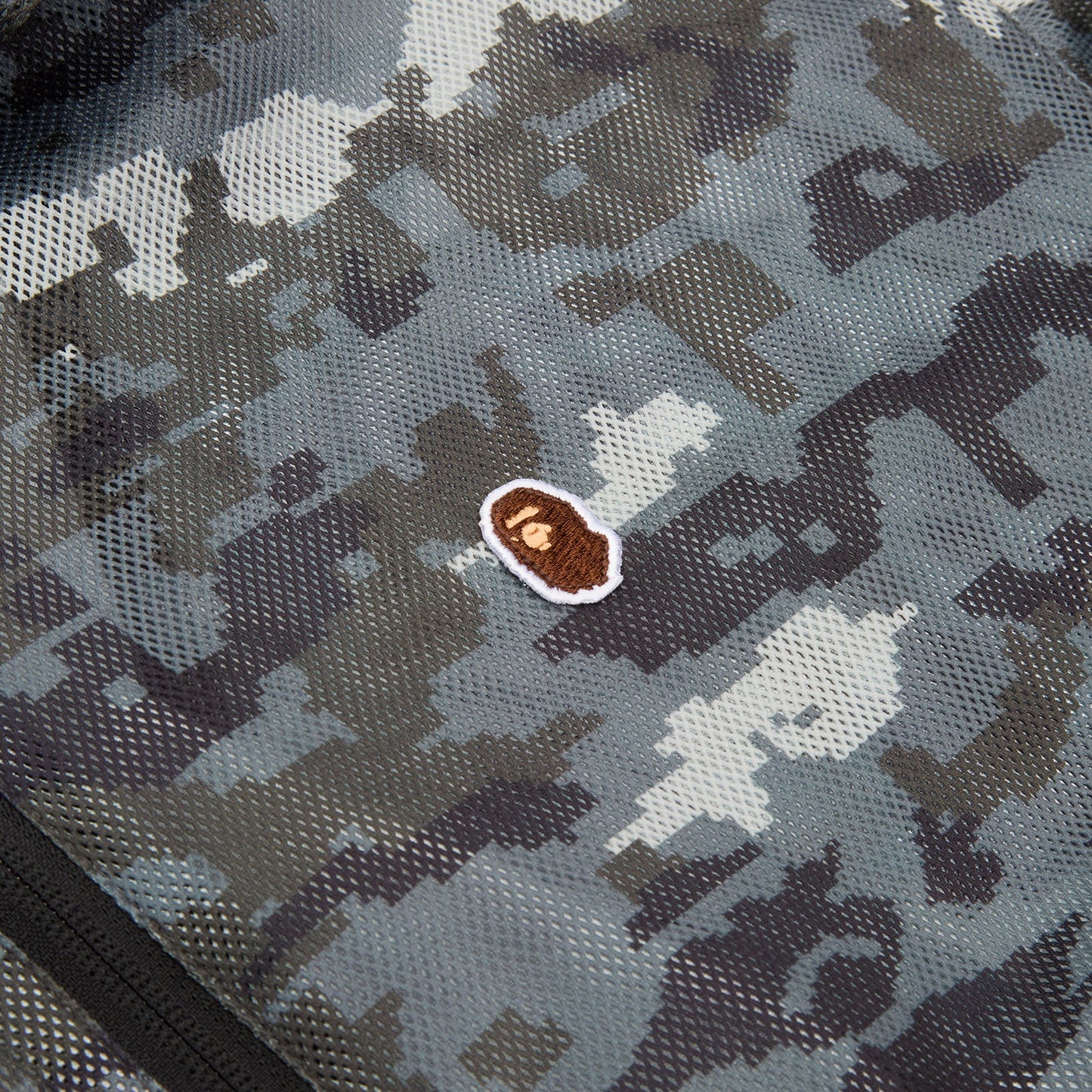A Bathing Ape Multi Pixel Camo Mesh Hoodie Jacket M (Black)
