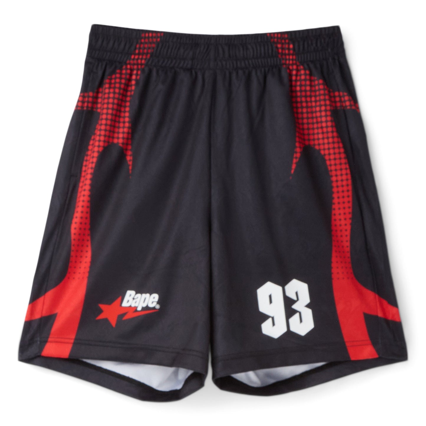 A Bathing Ape Ape Flame Monogram Jacquard Relaxed Fit Football Shorts M (Black)