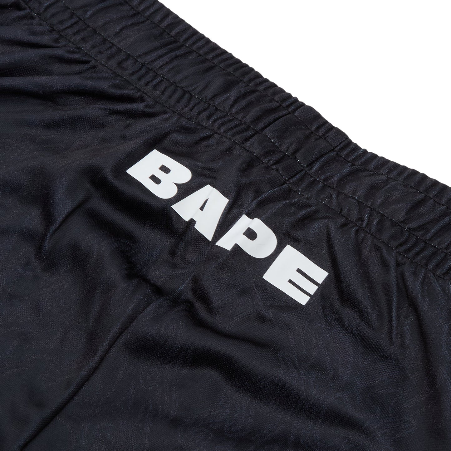 A Bathing Ape Ape Flame Monogram Jacquard Relaxed Fit Football Shorts M (Black)