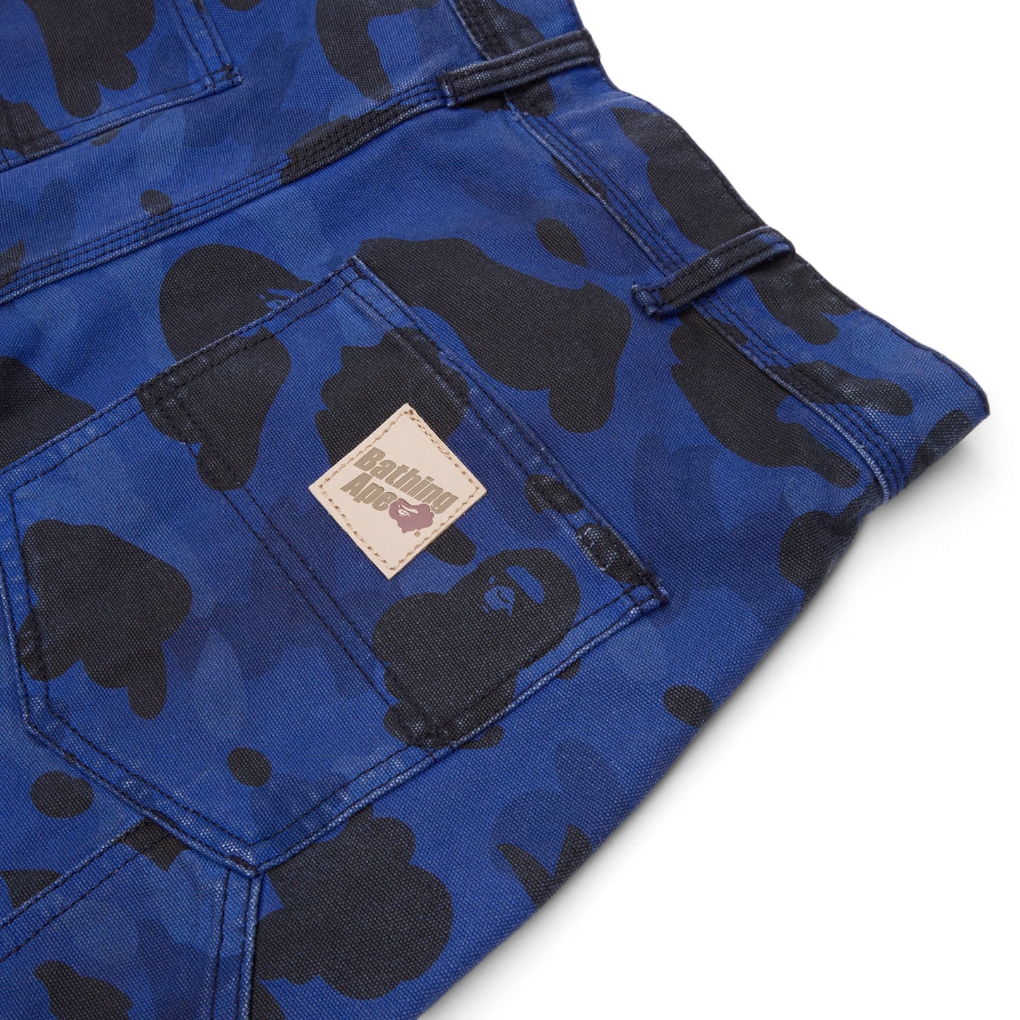 A Bathing Ape Solid 1St Camo Garment Dyed Relaxed Fit Work Shorts M (Navy)