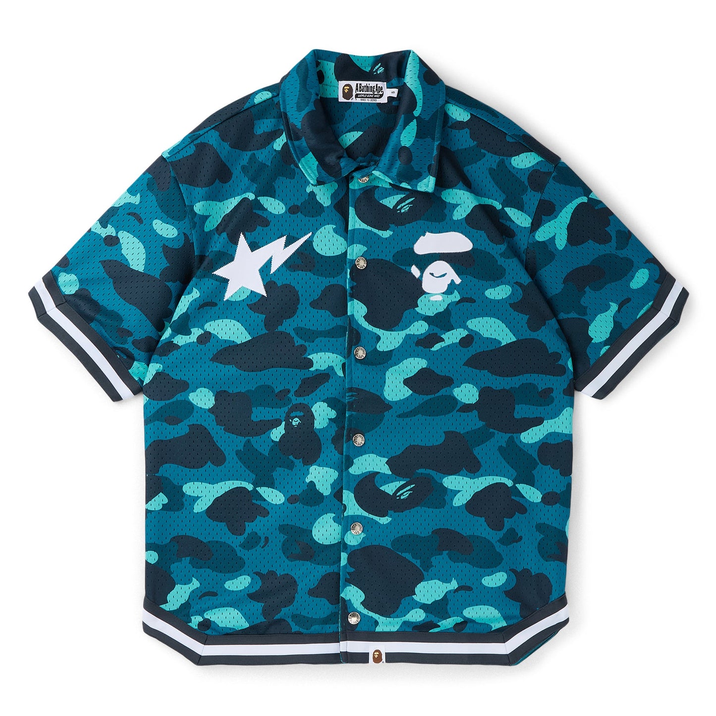 A Bathing Ape Color Camo Warm Up Ss Shirt M (Green)