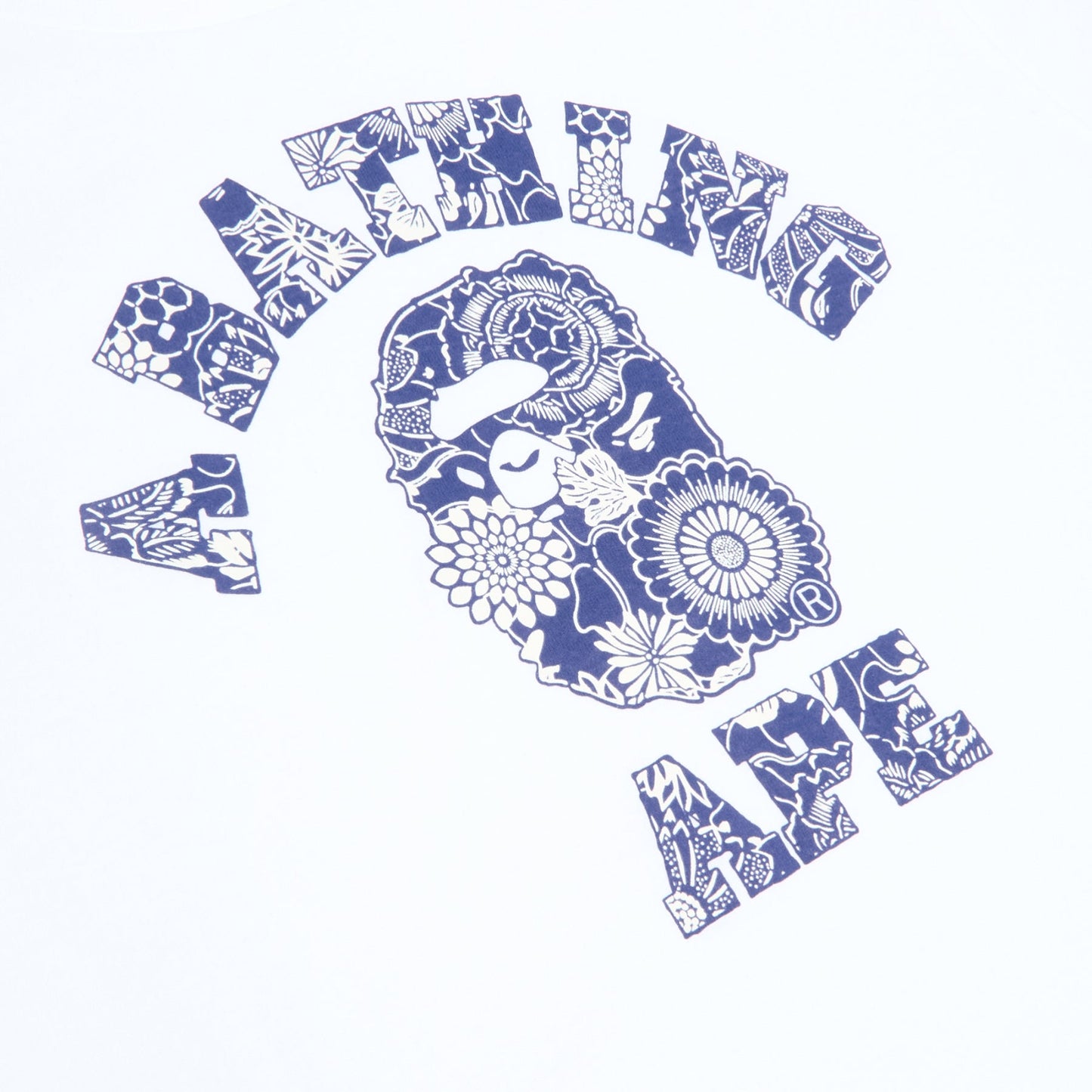 A Bathing Ape Japanese Indigo Art Camo College Tee M (Whxny)