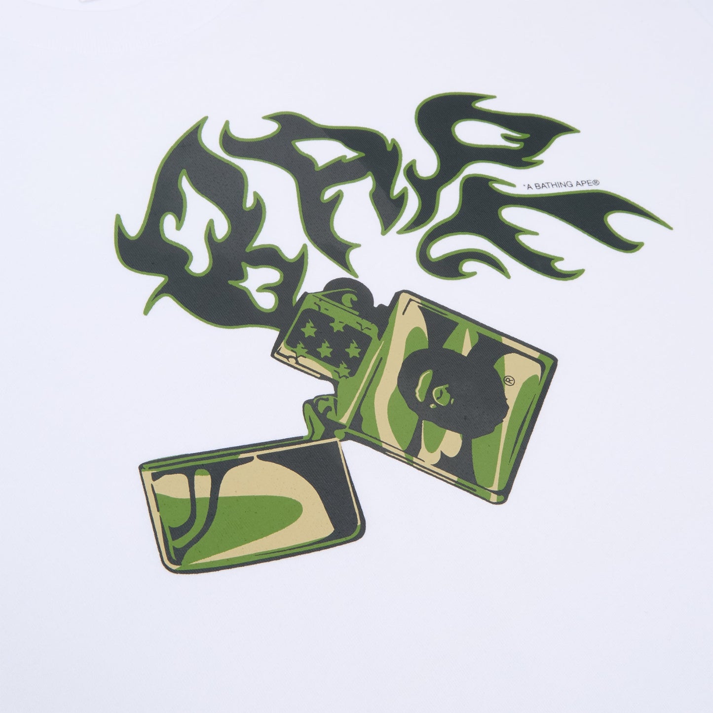 A Bathing Ape Bape Lighter Relaxed Fit Tee M (White)