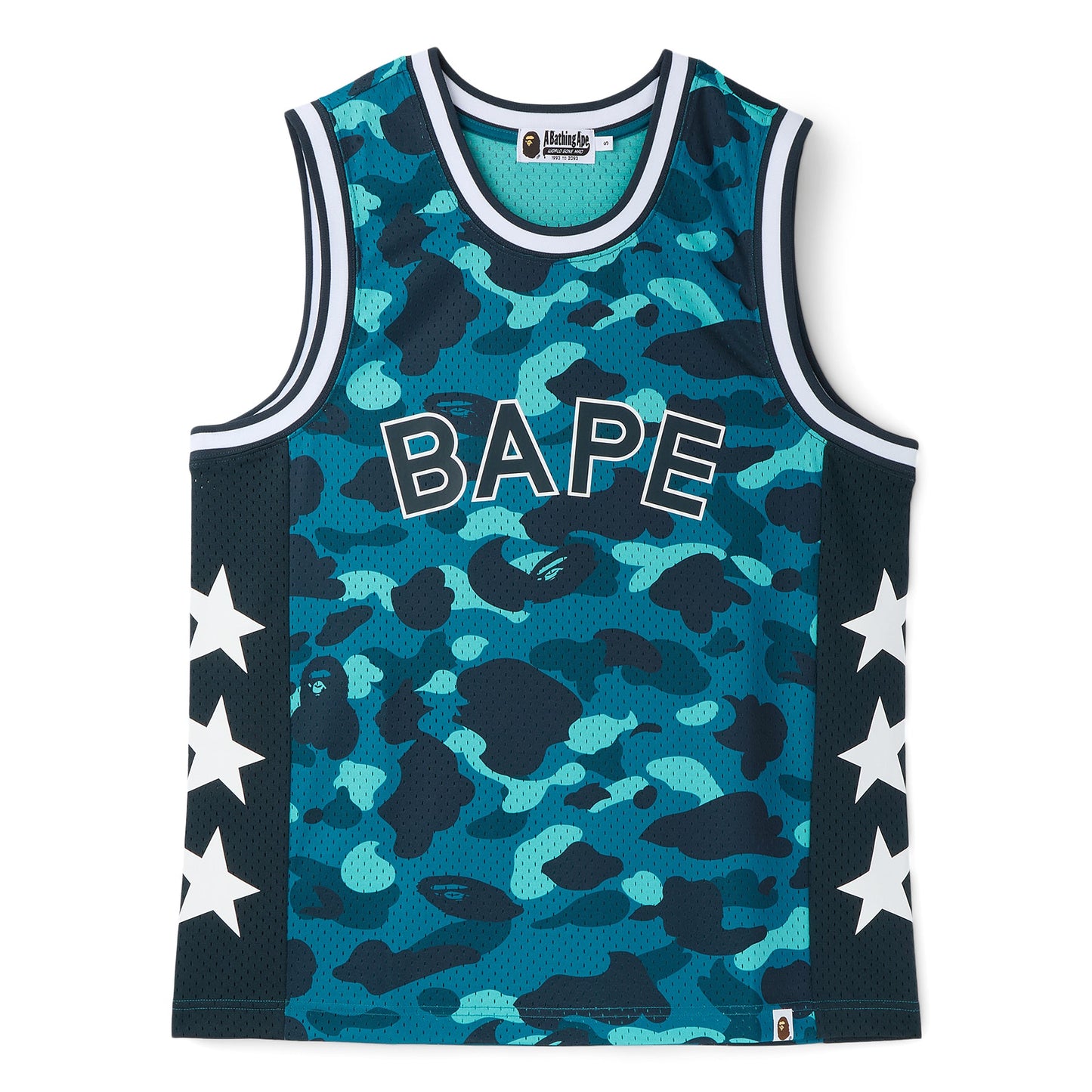 A Bathing Ape Color Camo Mesh Multi Logo Relaxed Fit Tank Top M (Green)