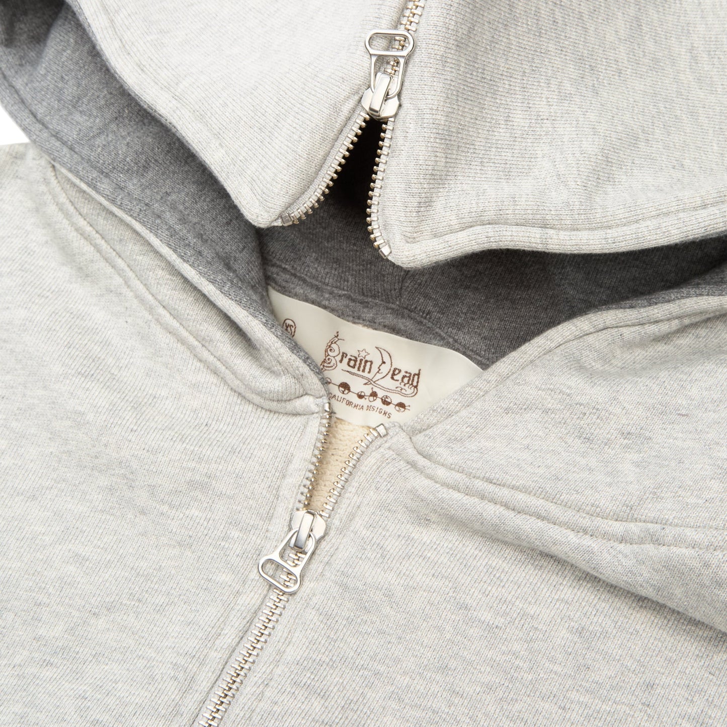 Brain Dead Zip Hoodie (Heather Grey)