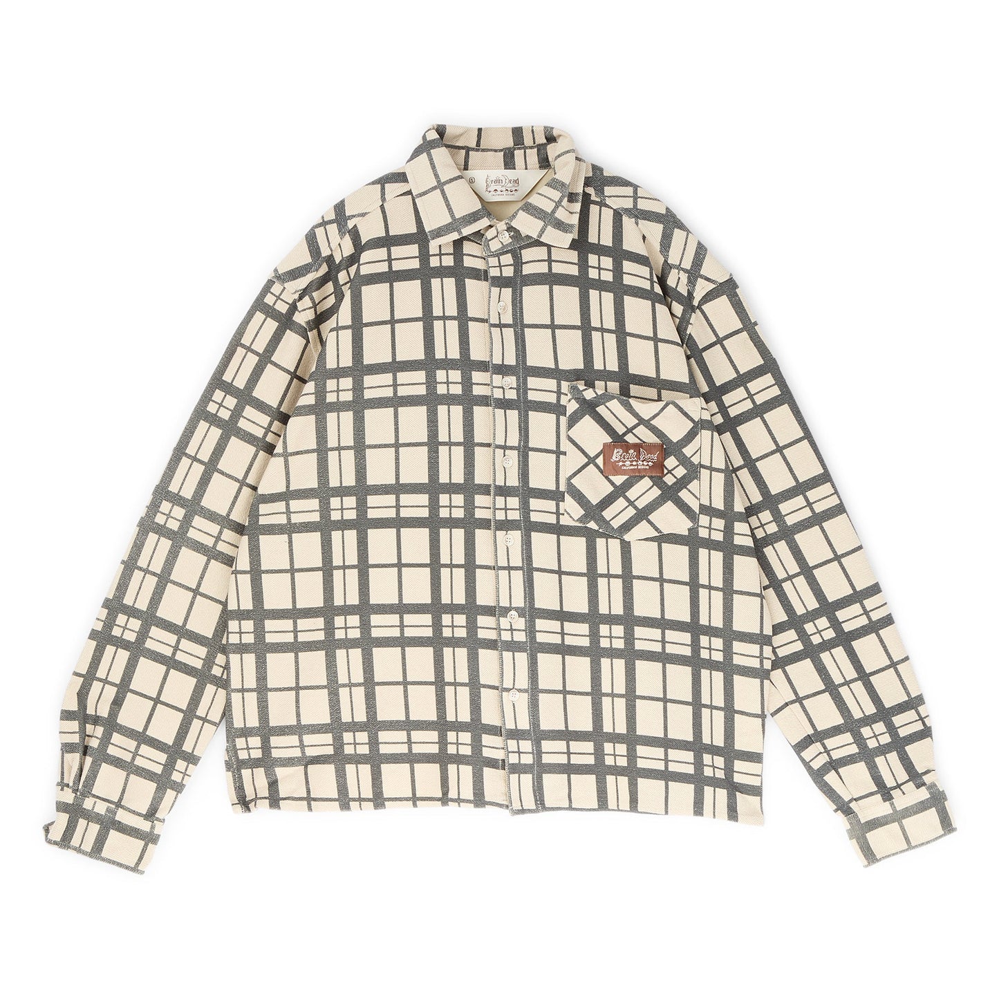 Brain Dead Plaid French Terry Button Up (Sand)