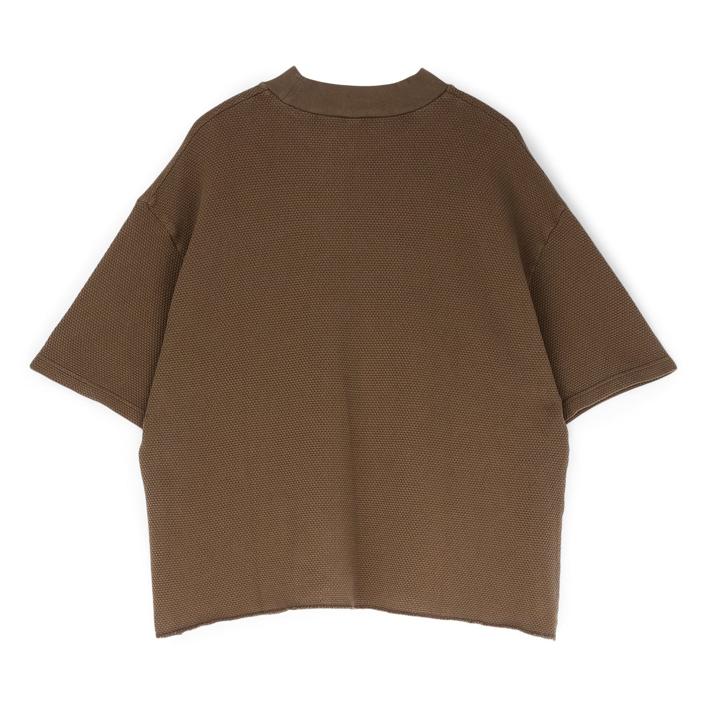 Brain Dead Boxy Thermal Mock Neck T-Shirt (Brown)