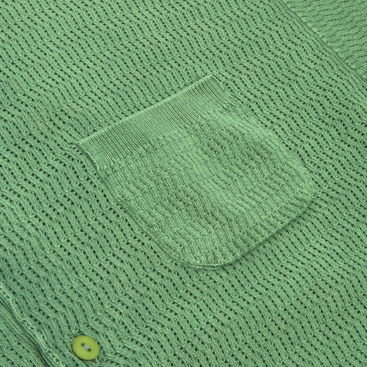 Brain Dead Pigment Dye Long Sleeve Polo Sweater (Green)