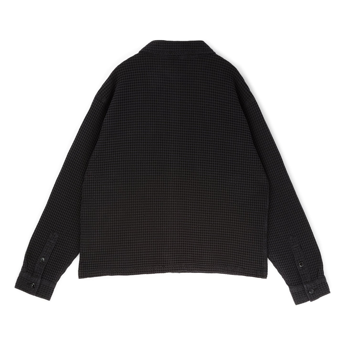 Brain Dead Waffle Button Front Shirt (Black)