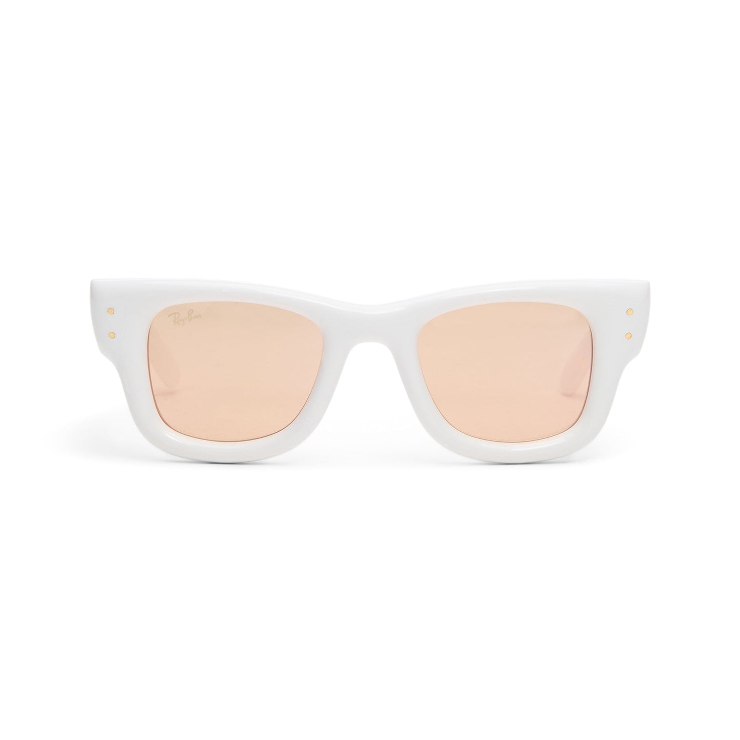 A$AP Rocky x Ray-Ban Wayfarer Puffer (White/Dark Brown Mirror Rose Gold)