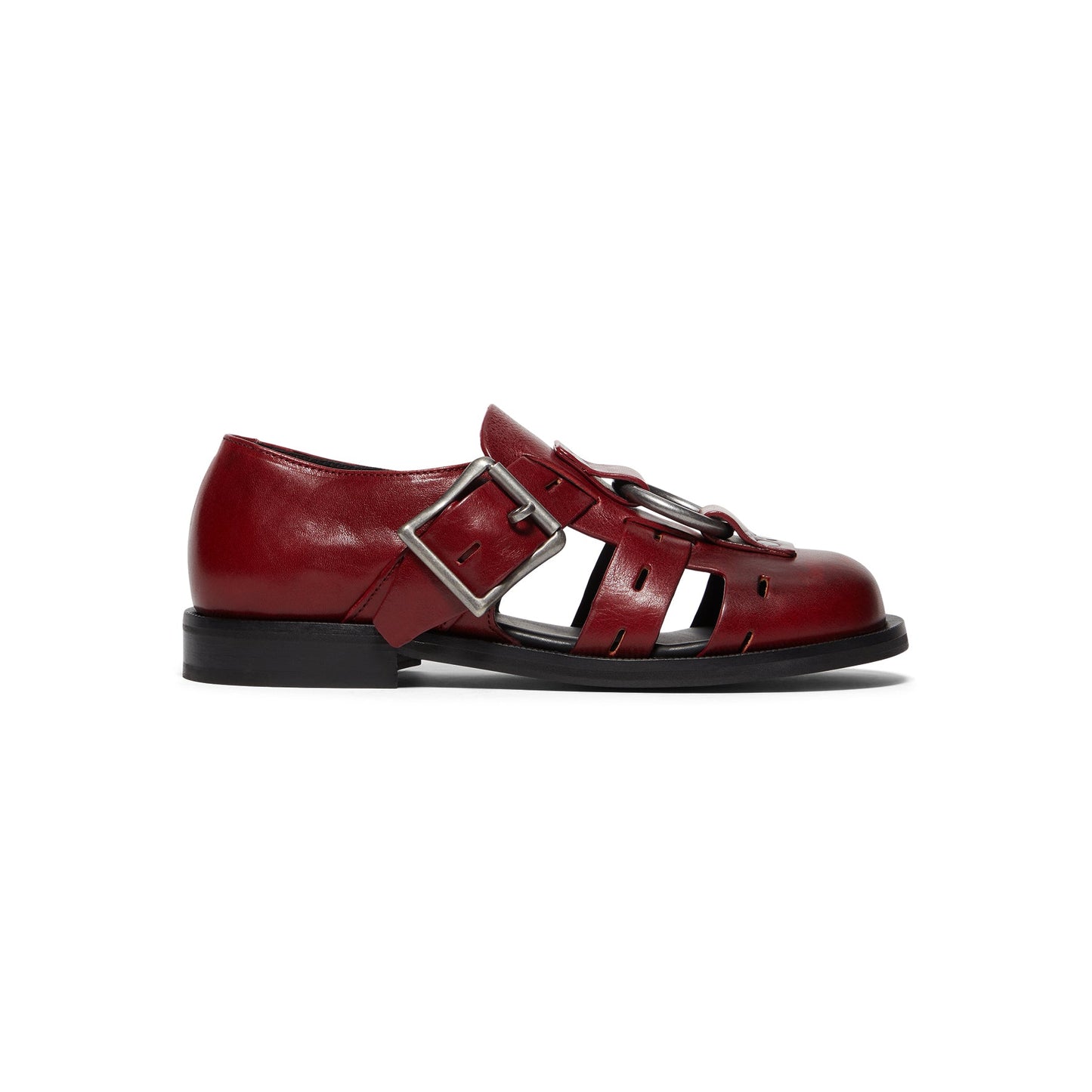 Martine Rose Bondage Belt Sandal (Red Oxblood)