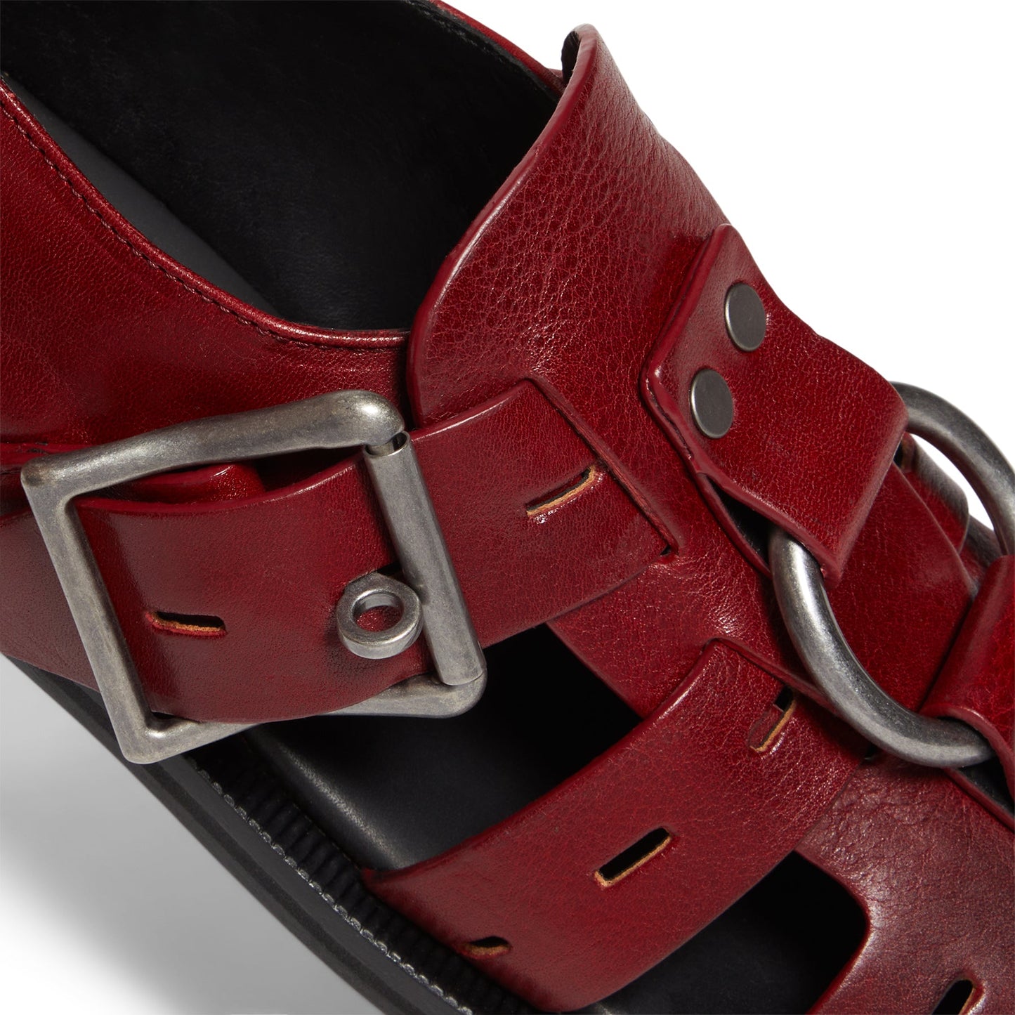 Martine Rose Bondage Belt Sandal (Red Oxblood)