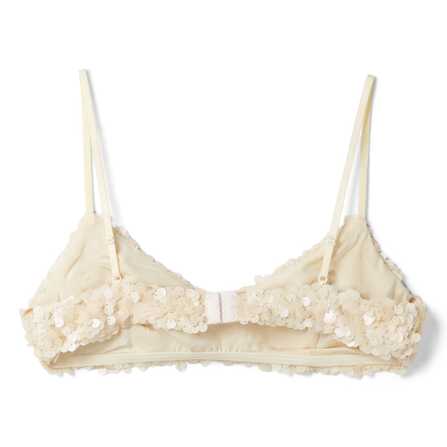 Danielle Guizio Ari Gathered Sequin Top (Ivory)