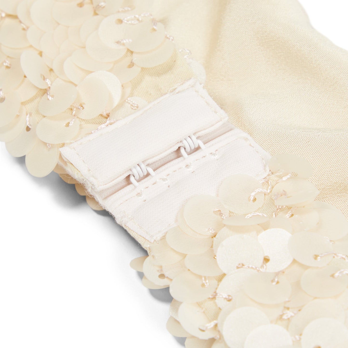 Danielle Guizio Ari Gathered Sequin Top (Ivory)