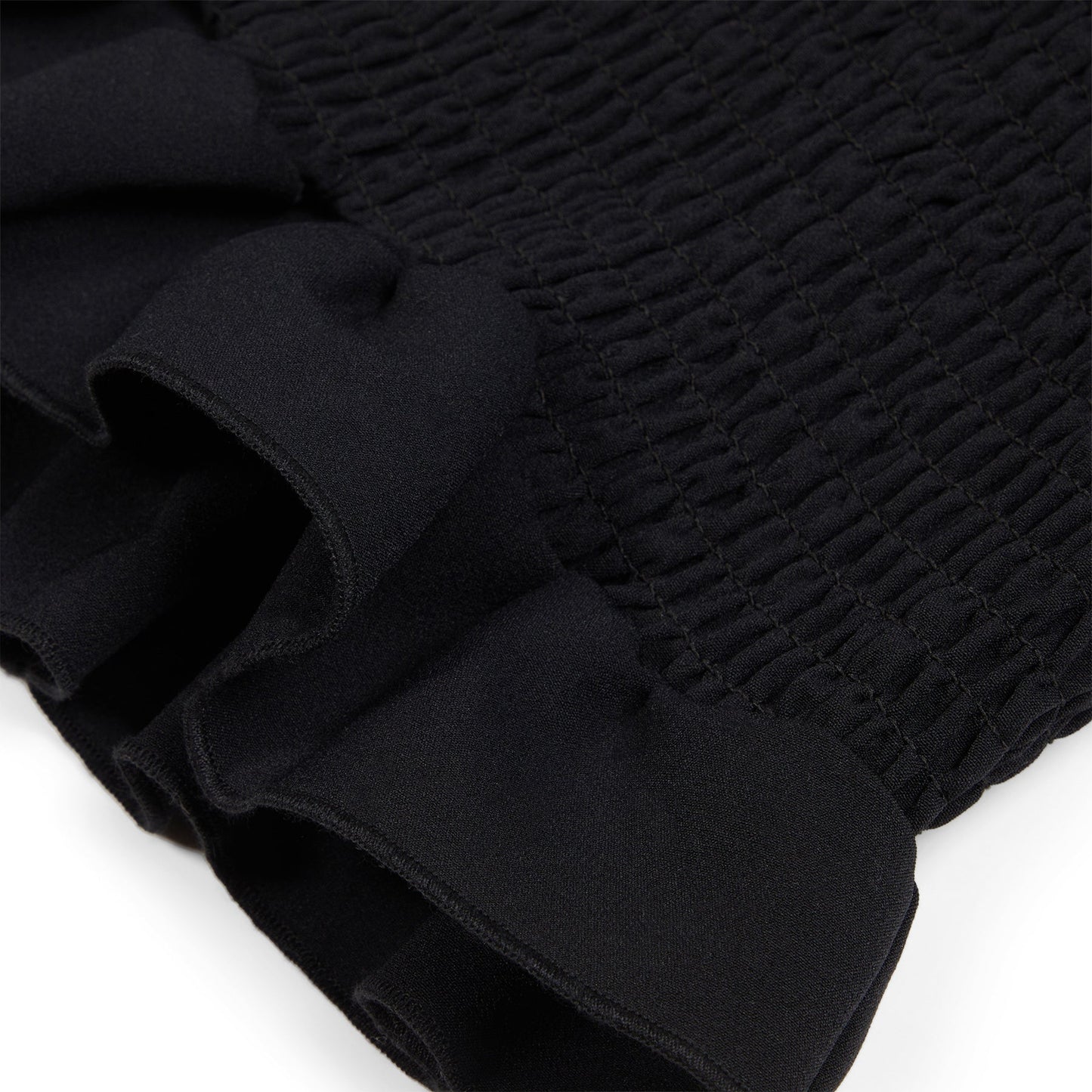 Danielle Guizio Constance Smocked Skirt (Black)