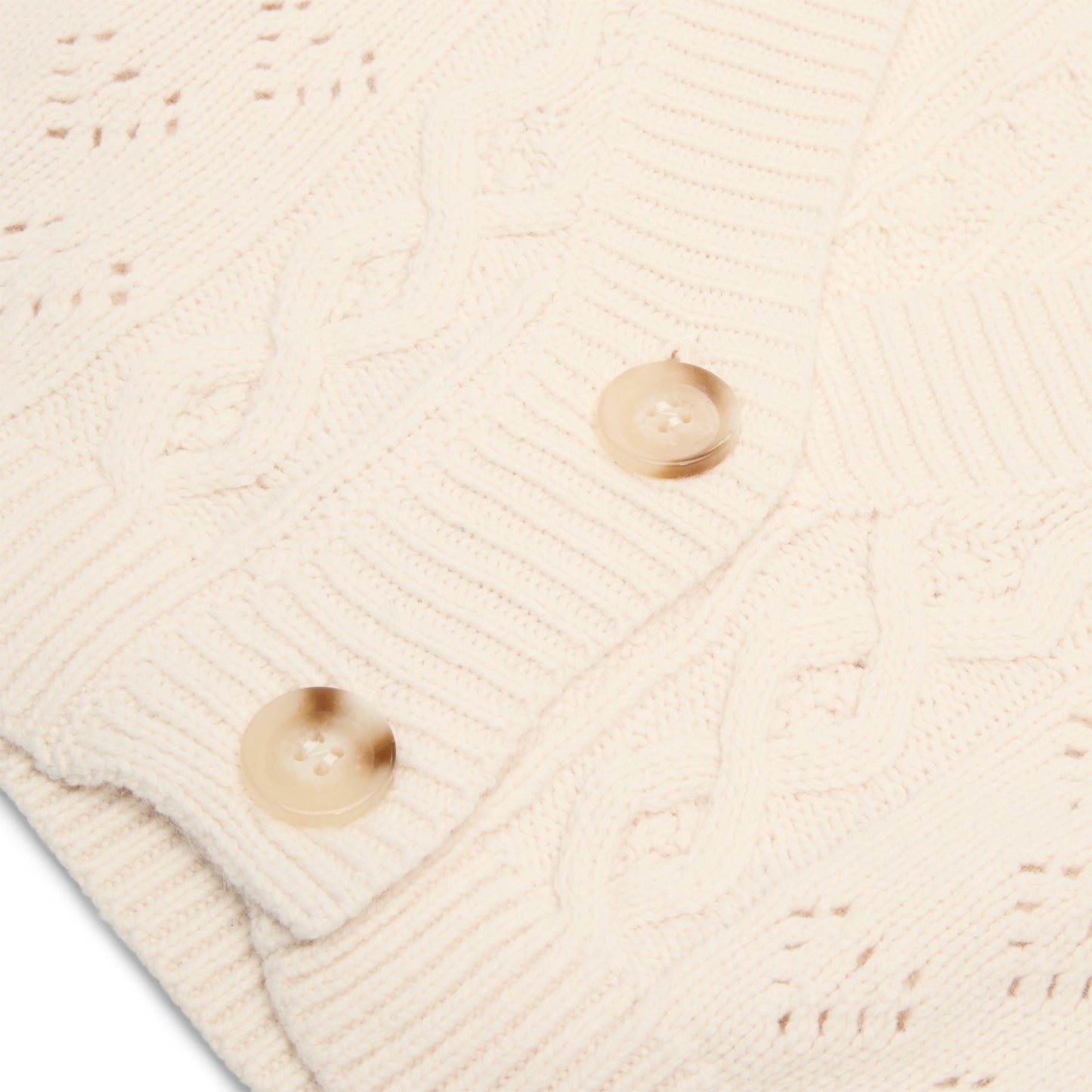 Danielle Guizio Noah Cable Crop Cardigan (Snow white)
