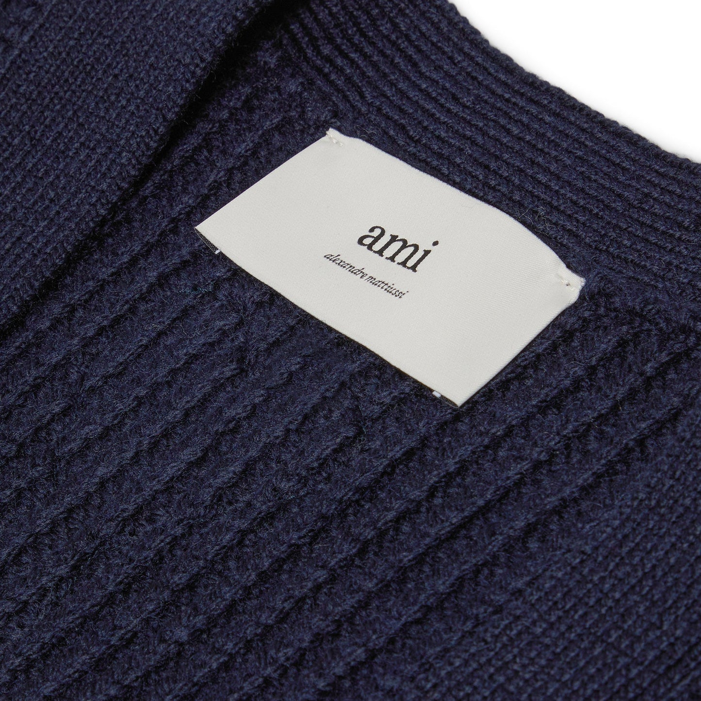 AMI Ribbed Cardigan (Navy blue)