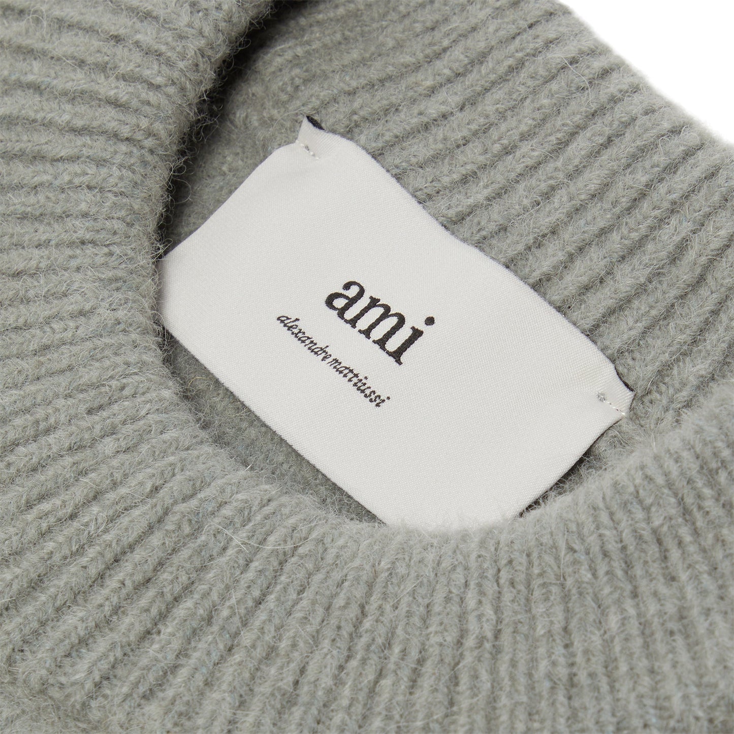 AMI ADC Alpaca Crewneck Sweater (Grey/Off white)