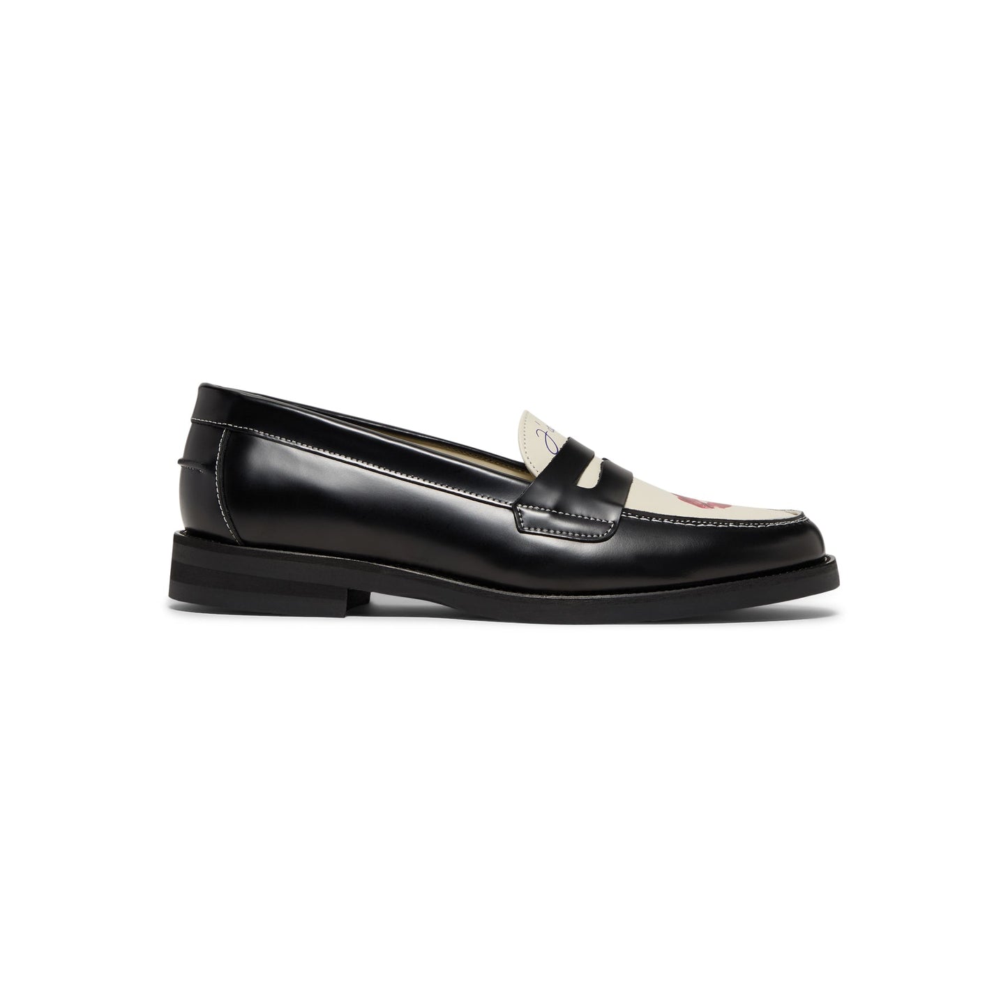 DUKE + DEXTER Wilde Kiss Penny Loafer (Black/White)