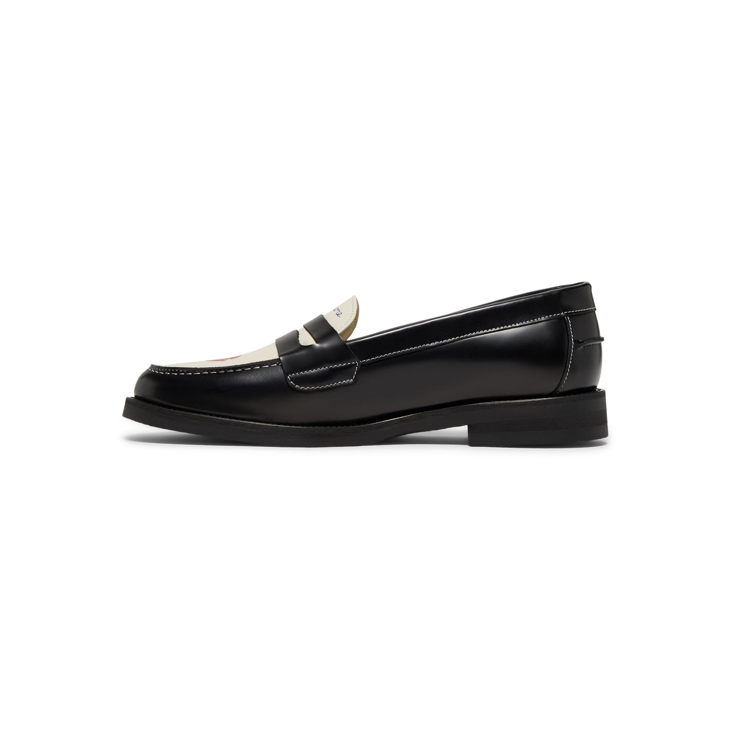 DUKE + DEXTER Wilde Kiss Penny Loafer (Black/White)