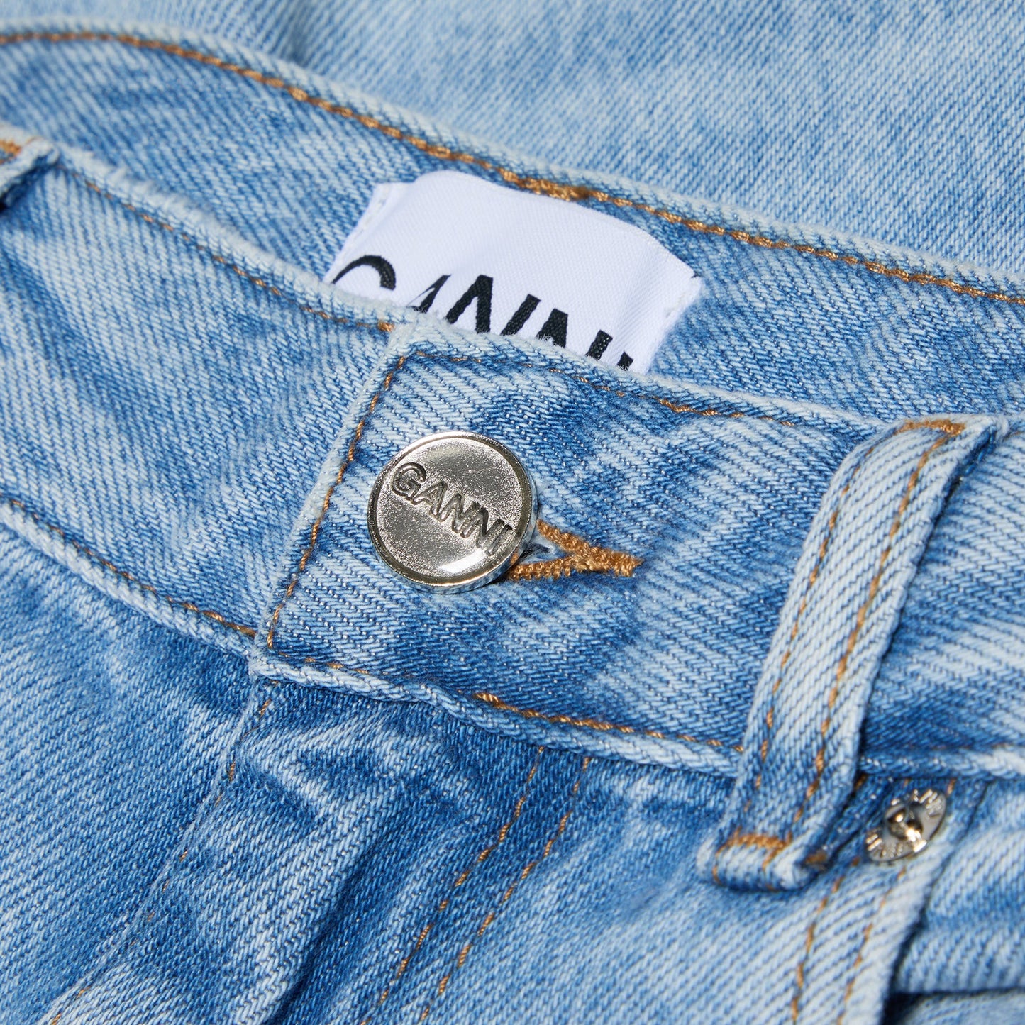 GANNI Soft Rigid Denim Baggy Jeans (Light Blue Stone)