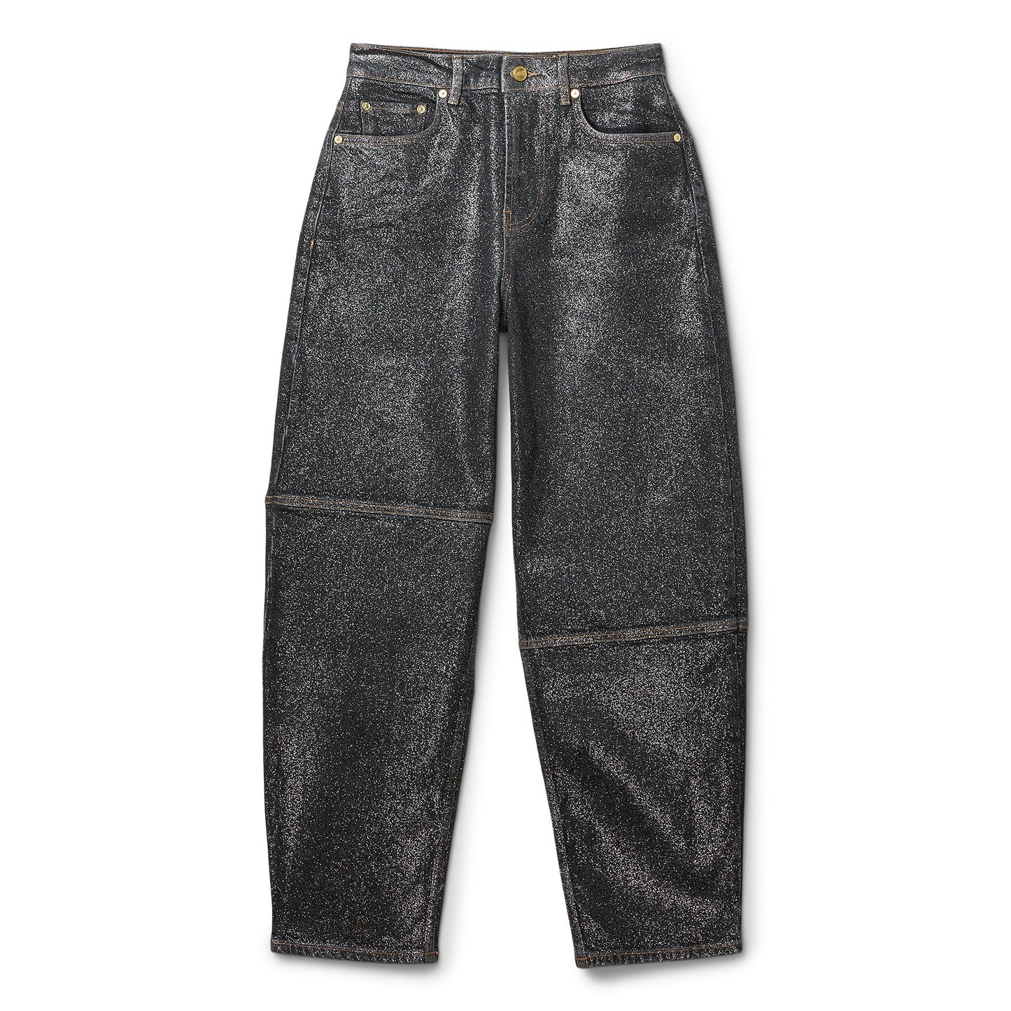 GANNI Shimmery Foil Denim Stary (Washed Black/Black)