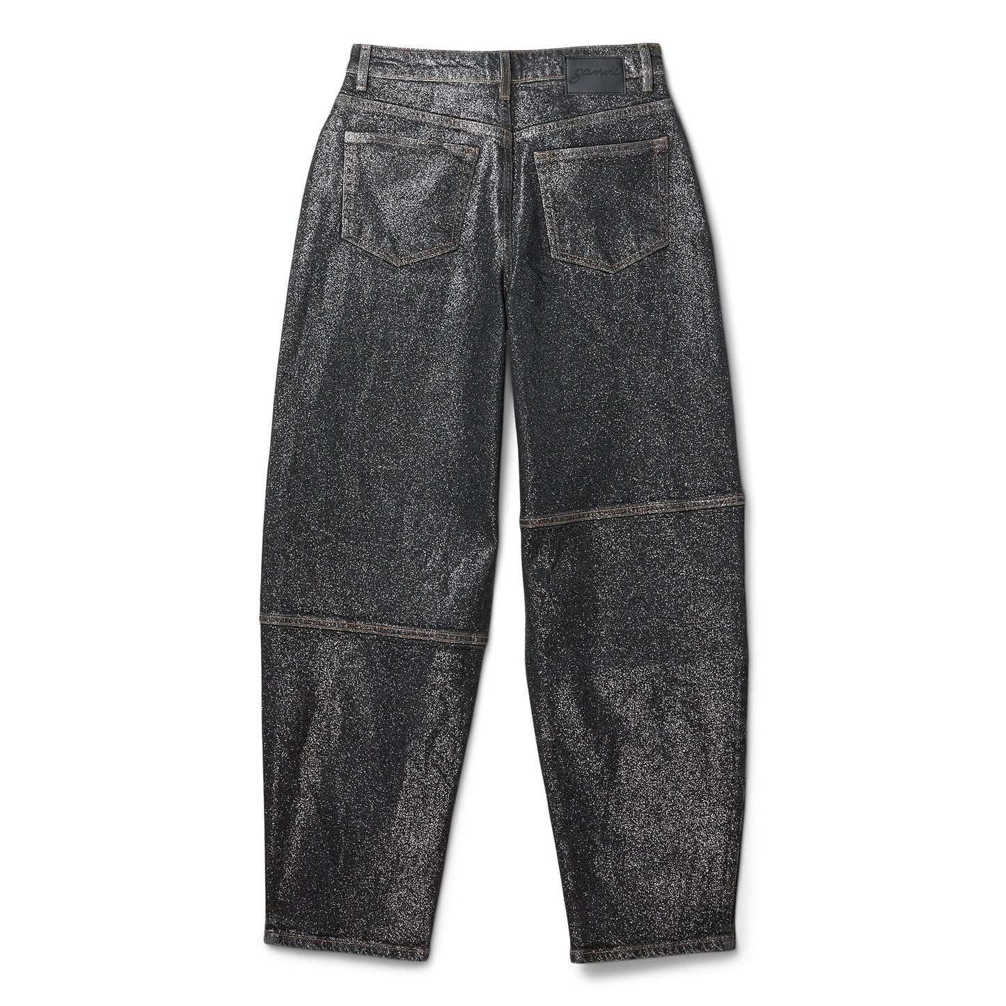 GANNI Shimmery Foil Denim Stary (Washed Black/Black)