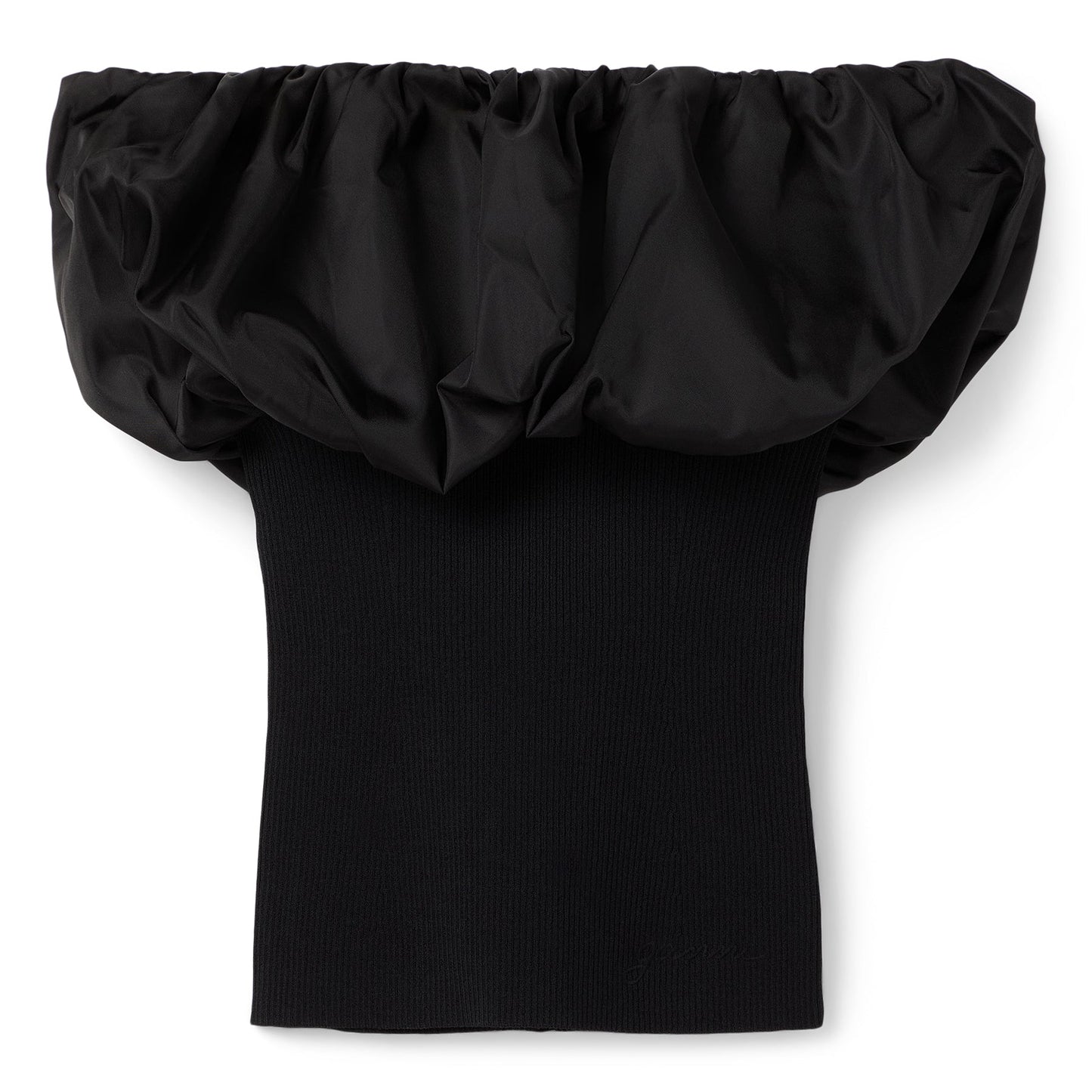 GANNI Melange Knit Top (Black)