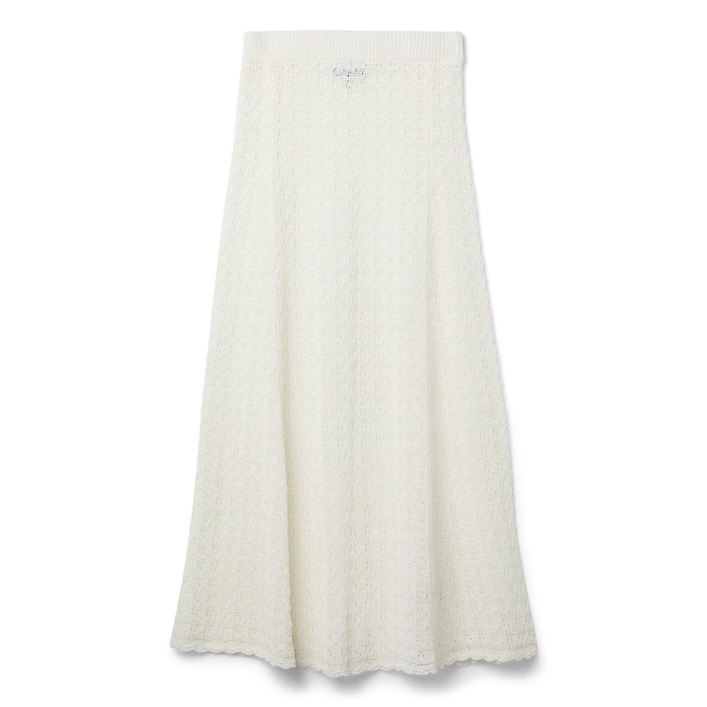 GANNI Shiny Pointelle Long Skirt (Egret)
