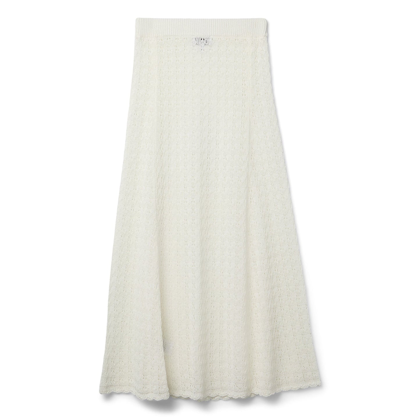 GANNI Shiny Pointelle Long Skirt (Egret)