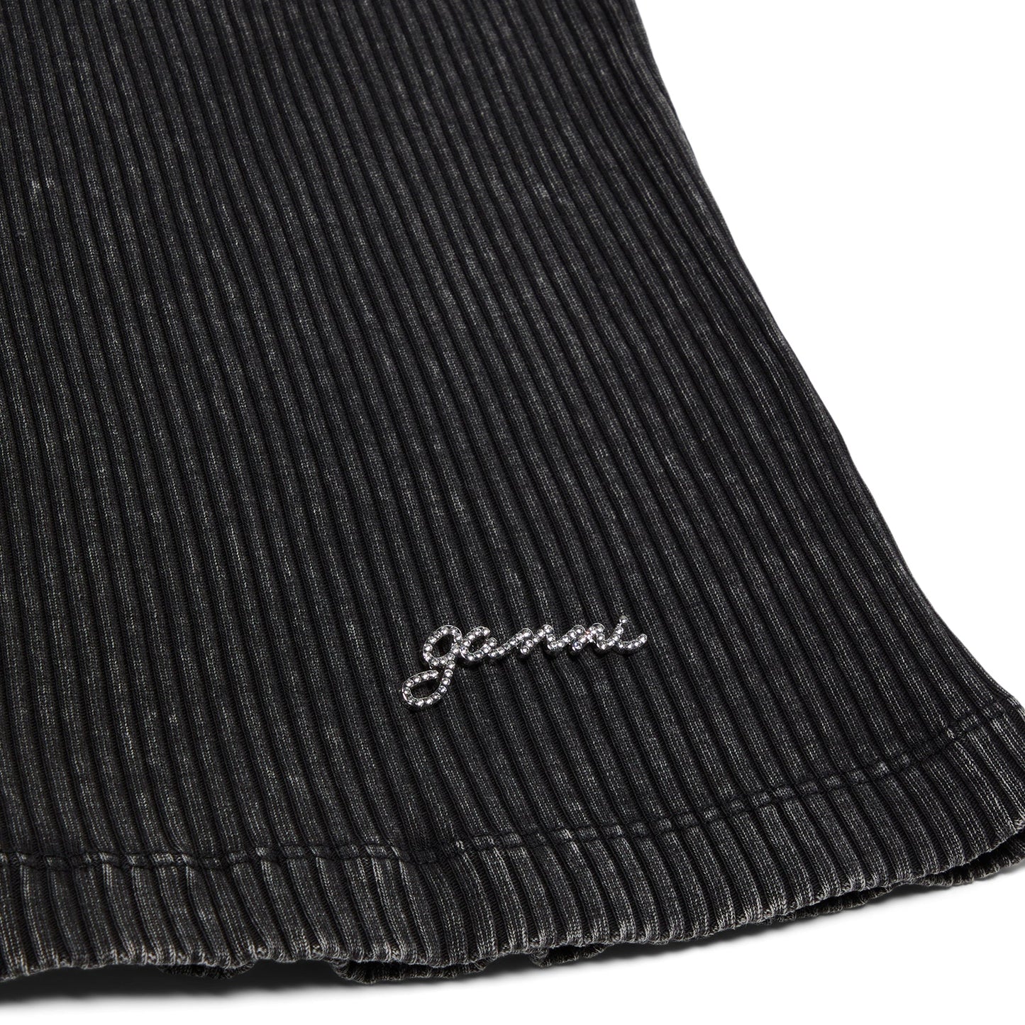 GANNI Heavy Rib Jersey Tank Top (Black washed)
