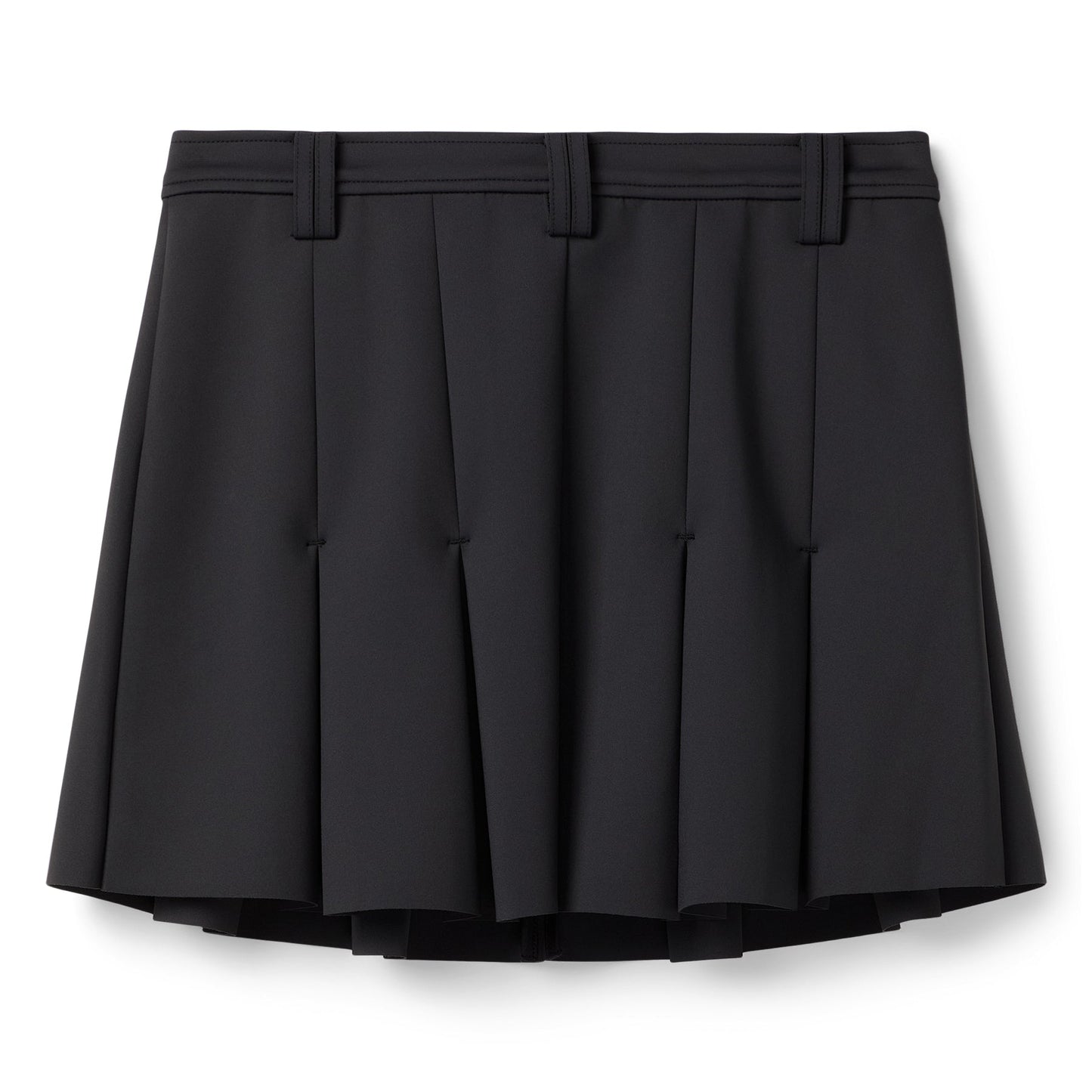 GANNI Scuba Neoprene Pleated Mini Skirt (Phantom)