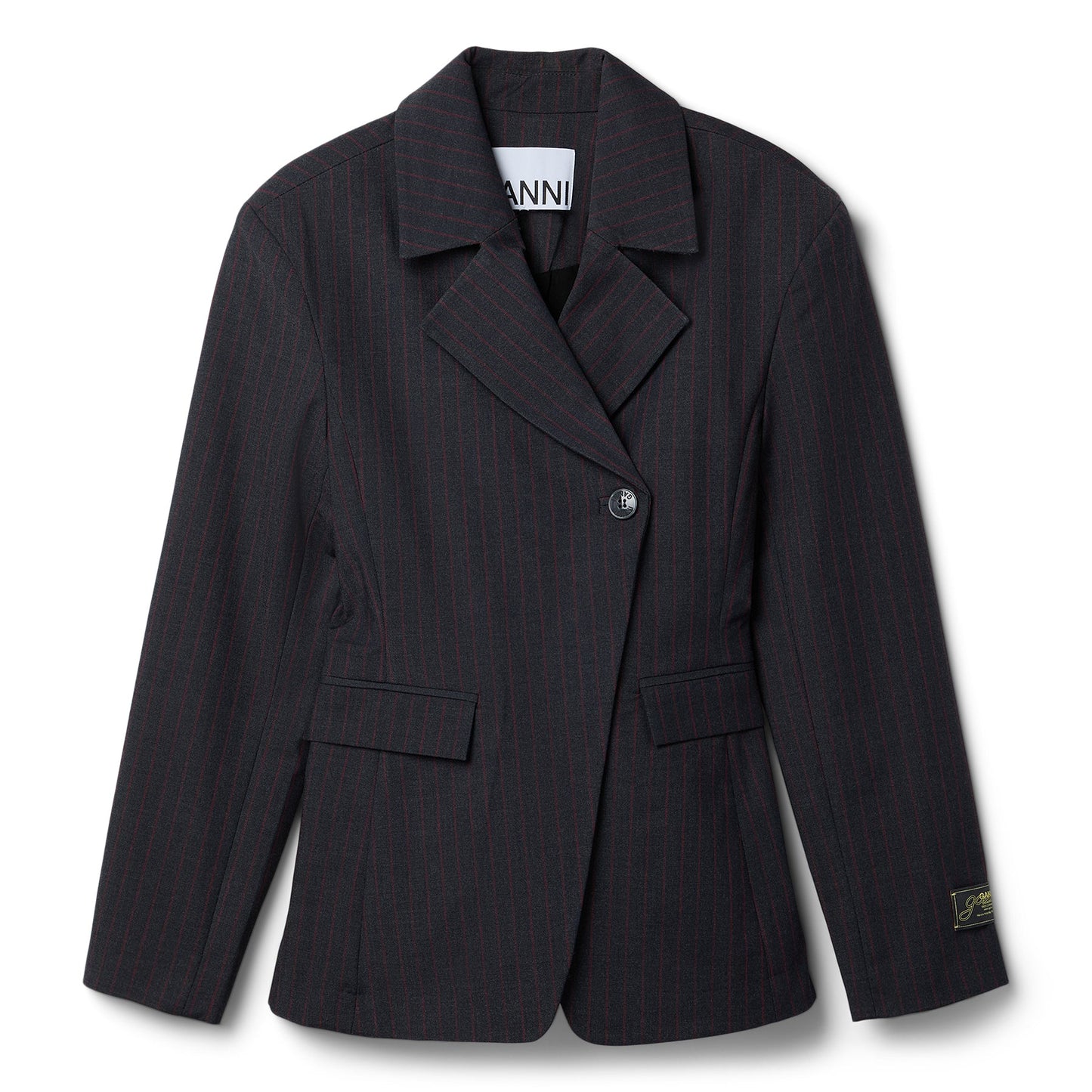 GANNI Stretch Stripe Blazer (Phantom)