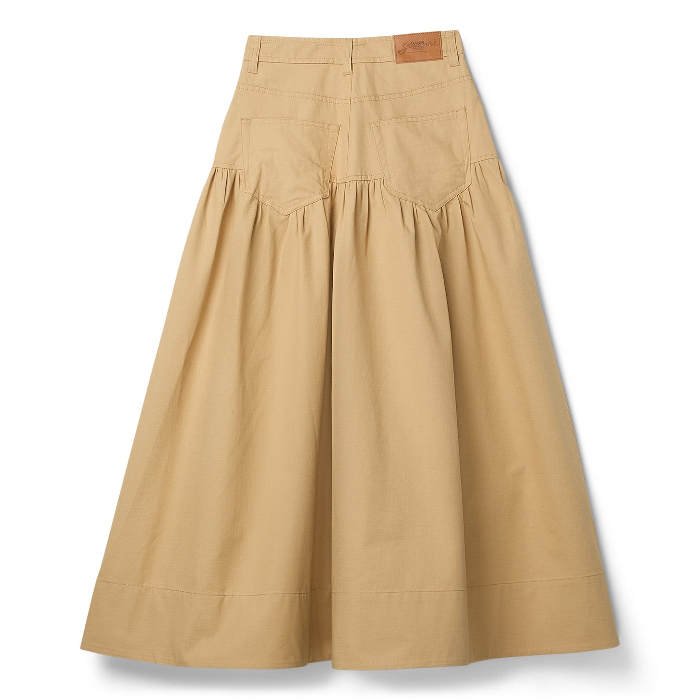 GANNI Classic Summer Suiting Long Skirt (Pale Khaki)