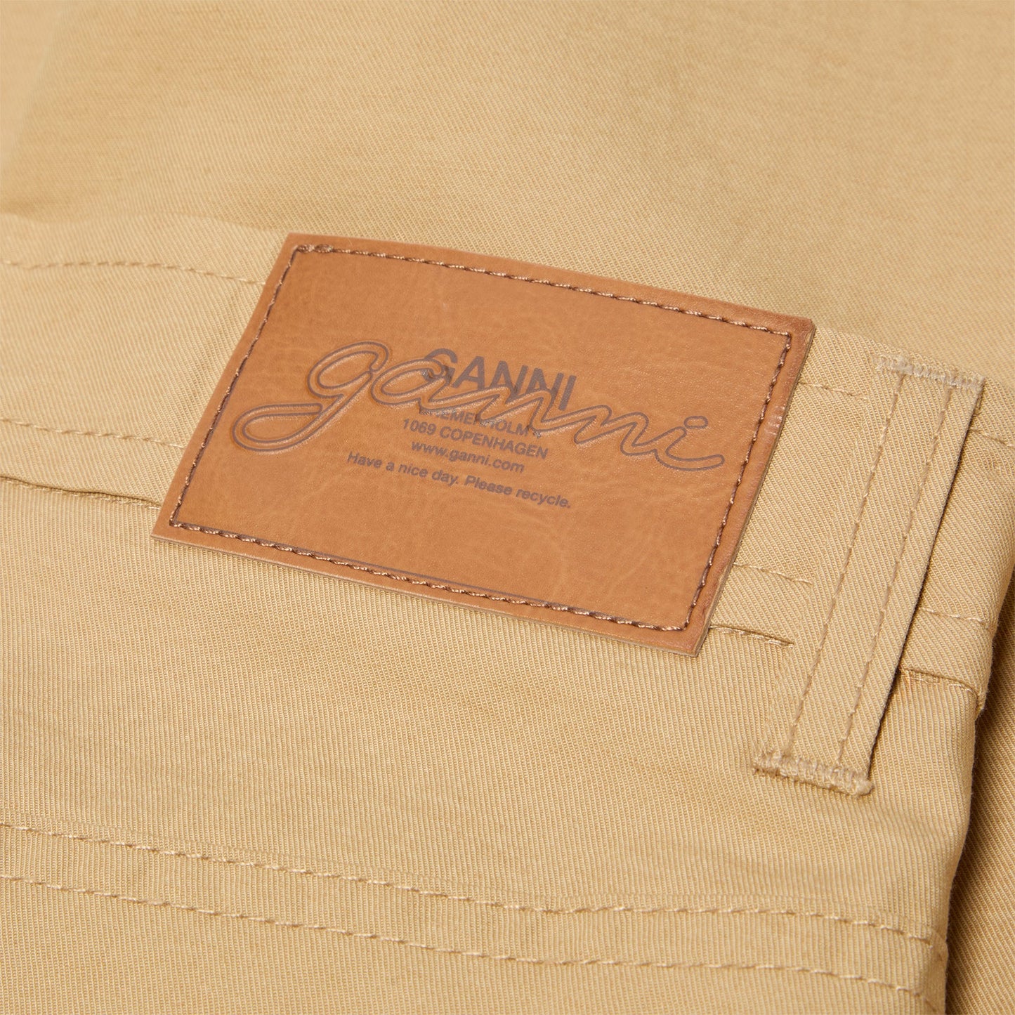 GANNI Classic Summer Suiting Long Skirt (Pale Khaki)
