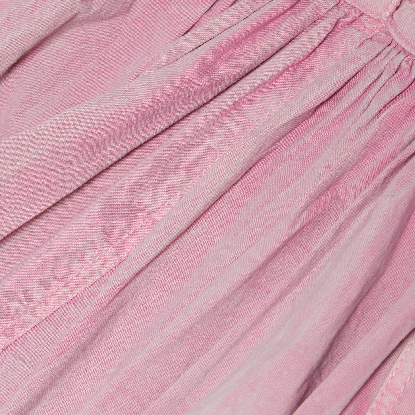 GANNI Washed Stretch Cotton Mini Bubble Skirt (Bleached Mauve)