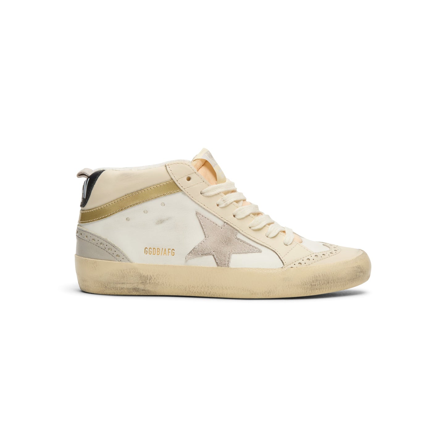 Golden Goose Mid Star Leather Upper And Heel (White/Ivory/Light Lilac/Light Grey/Gold/Black)