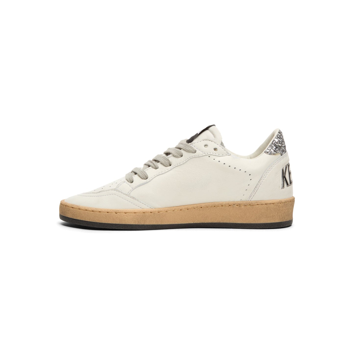 Golden Goose Ballstar Nappa Upper And Spur Glitter (White/ Silver)