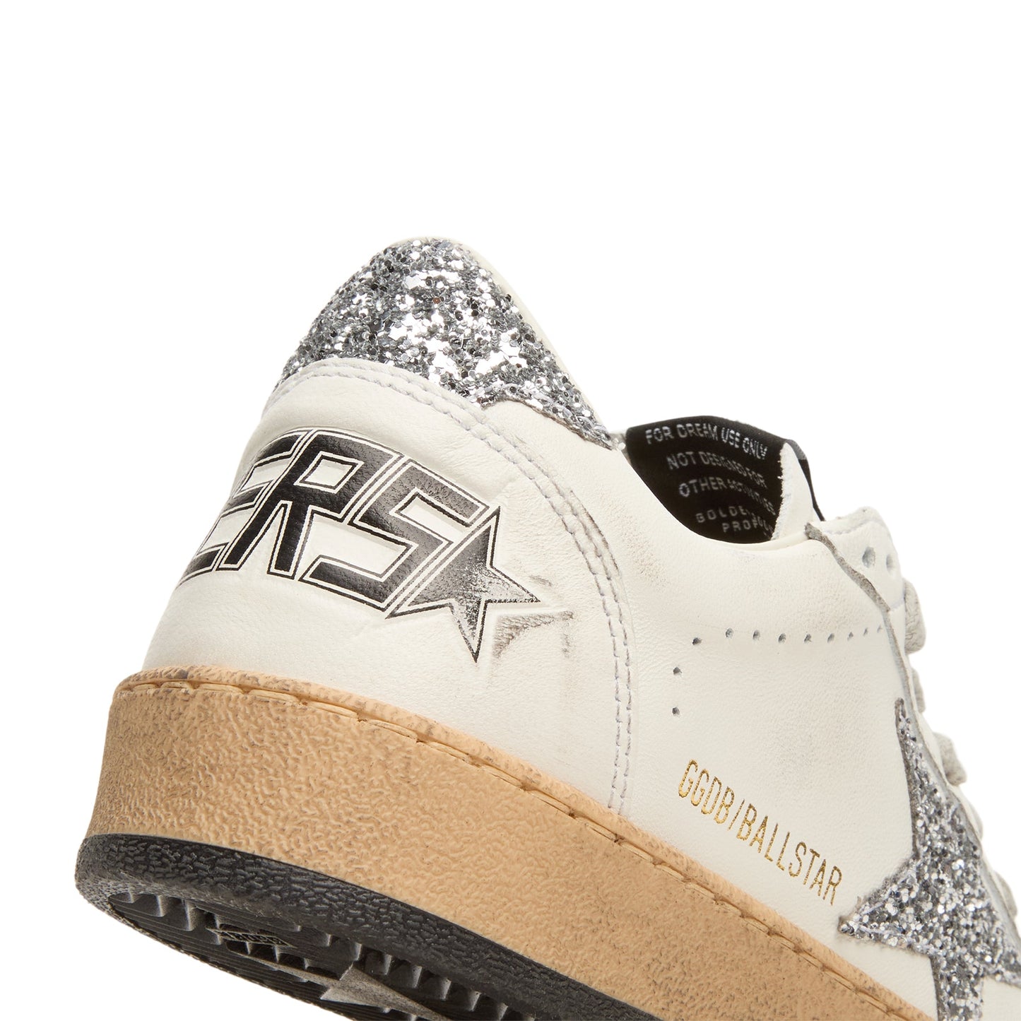 Golden Goose Ballstar Nappa Upper And Spur Glitter (White/ Silver)