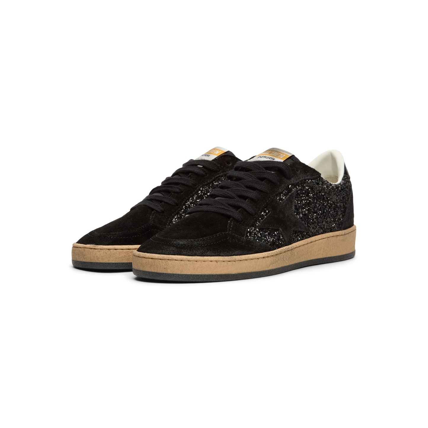 Golden Goose Ballstar Glitter Upper Nylon Tongue Suede (Black)