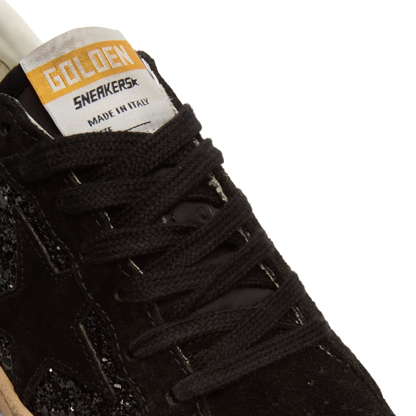 Golden Goose Ballstar Glitter Upper Nylon Tongue Suede (Black)