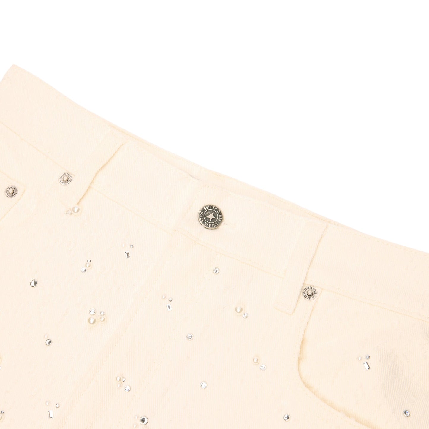 Golden Goose Crystal Beaded Denim Pant (Off White)
