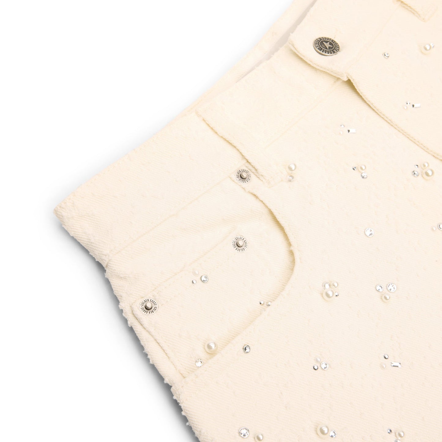 Golden Goose Crystal Beaded Denim Pant (Off White)